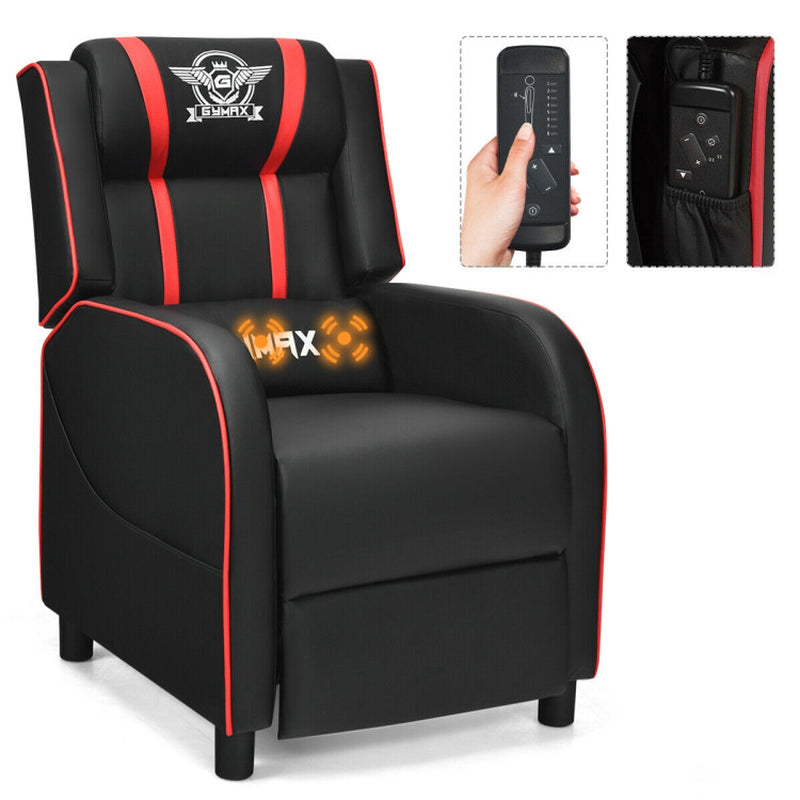 Massage Gaming Recliner PU Leather Chair with Footrest