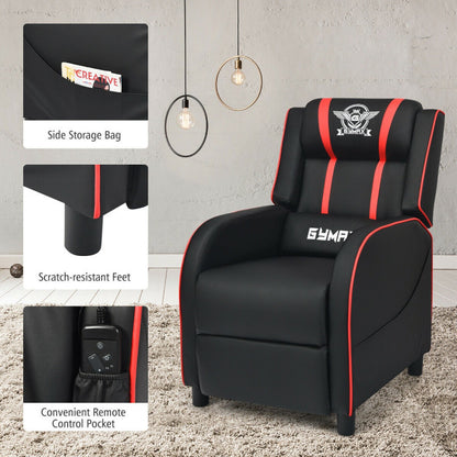 Massage Gaming Recliner PU Leather Chair with Footrest